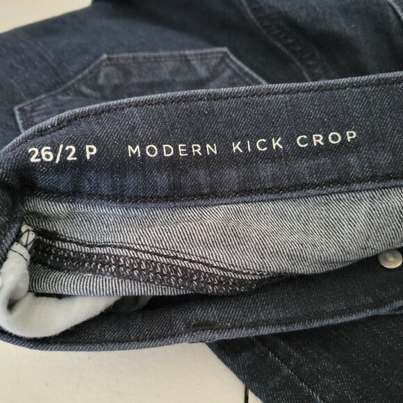 Ann Taylor LOFT Modern Kick Crop Jeans Womens Size 26 Low Rise Dark Wash Denim - Picture 5 of 6